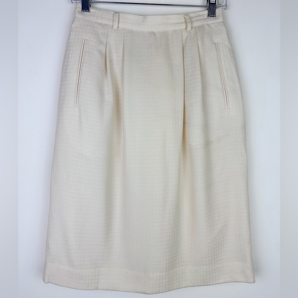 Liz Claiborne Collection Ivory White Wool Skirt